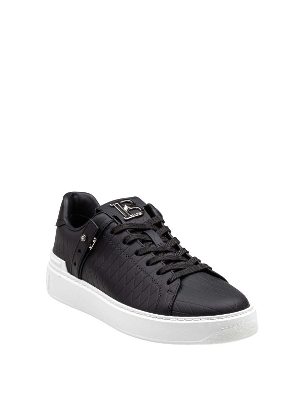 Balmain: trainers online - Balmain B-Court Sneakers in black leather