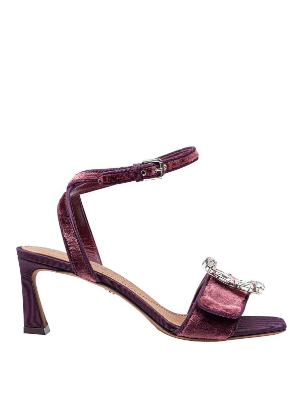 DOLCE & GABBANA: sandals - velvet sandal color with a stone buckle