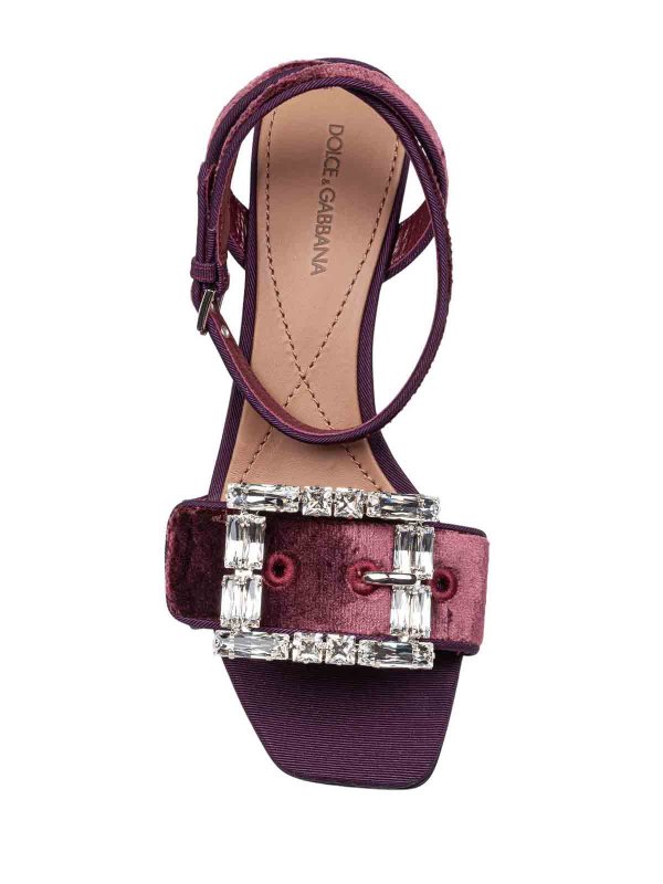 The Best Shops DOLCE & GABBANA: sandals - velvet sandal color with a stone buckle