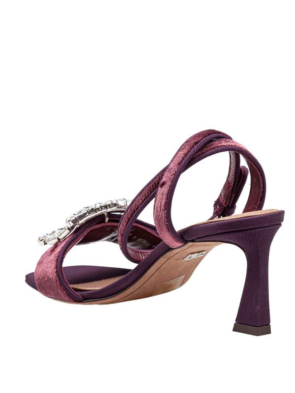 velvet sandal color with a stone buckle shop online: DOLCE & GABBANA
