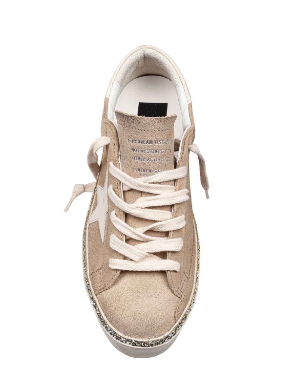 The Best Shops GOLDEN GOOSE: trainers - Sneakers hi star in suede with glitter