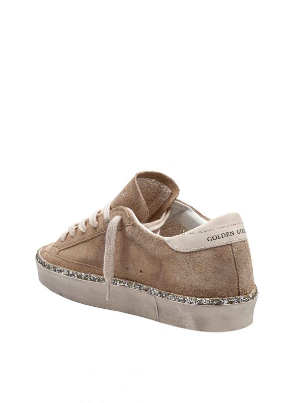 Sneakers hi star in suede with glitter shop online: GOLDEN GOOSE