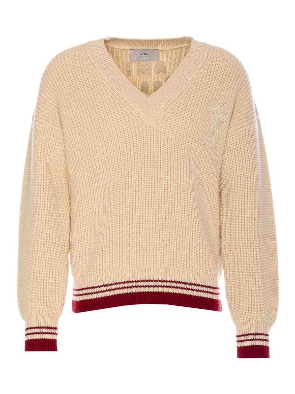 AMI PARIS: crew necks - Ami Paris Ribbed Sweater