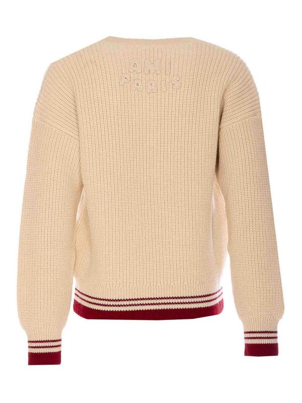 AMI PARIS: crew necks online - Ami Paris Ribbed Sweater