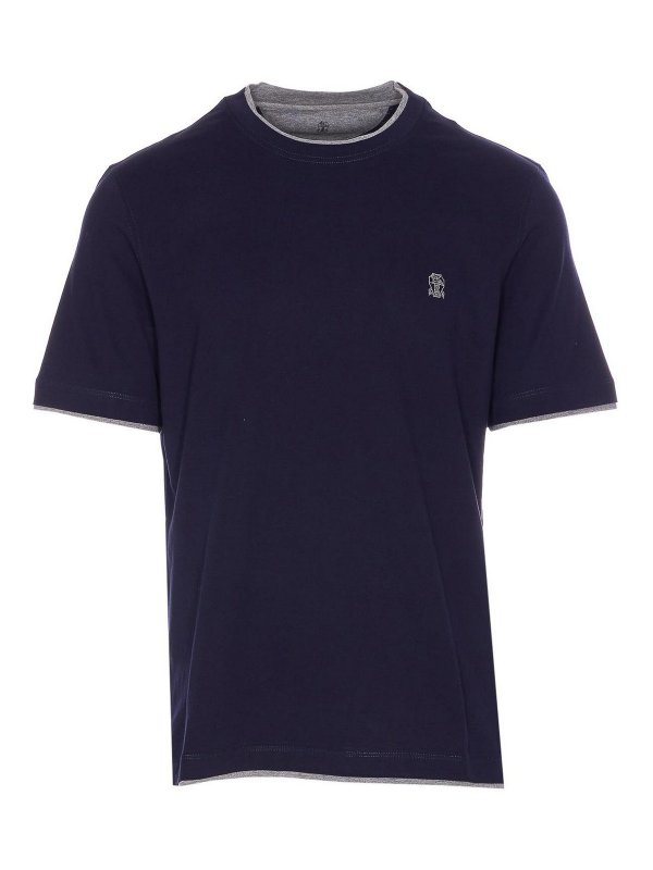 BRUNELLO CUCINELLI: T-shirts - T-Shirt - Bleu