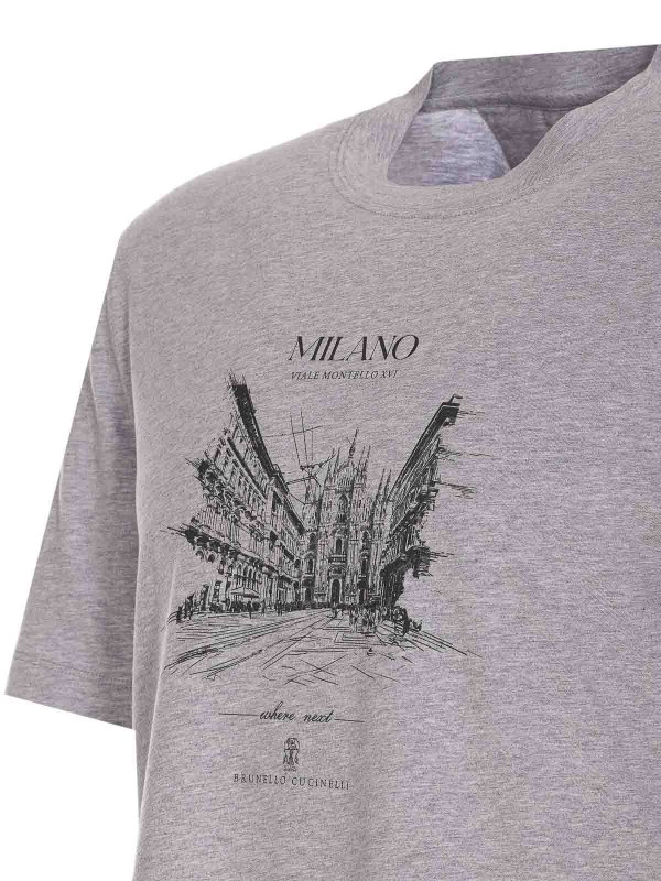 The Best Shops BRUNELLO CUCINELLI: T-shirts - T-Shirt - Grau