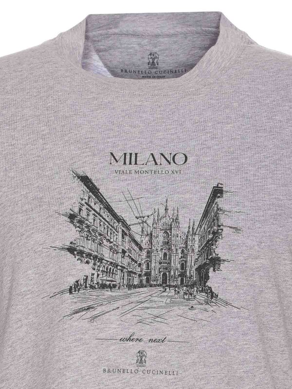 T-Shirt - Grau shop online: BRUNELLO CUCINELLI