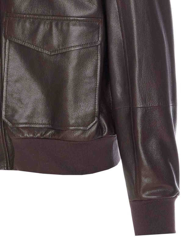 The Best Shops BRUNELLO CUCINELLI: casual jackets - Leather Aviator Jacket