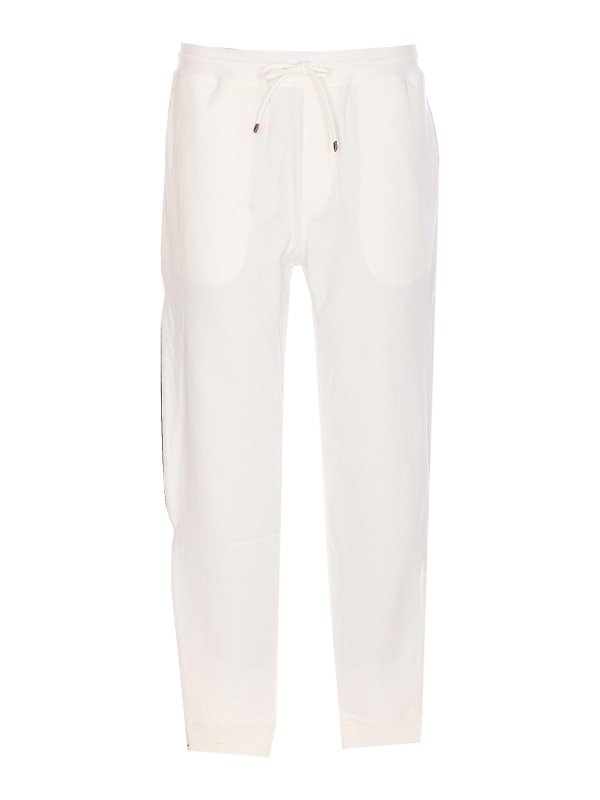 BRUNELLO CUCINELLI: tracksuit bottoms - White Track Pants
