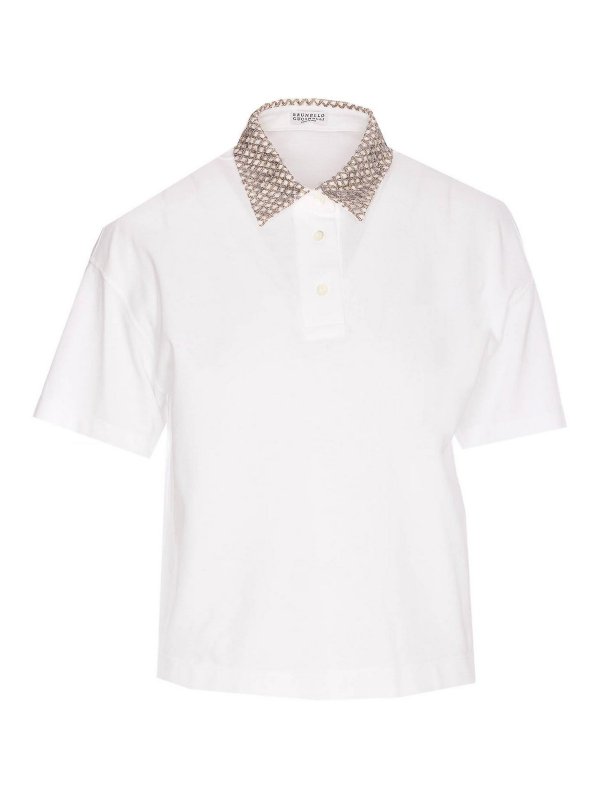 BRUNELLO CUCINELLI: Poloshirts - Poloshirt - Weiß