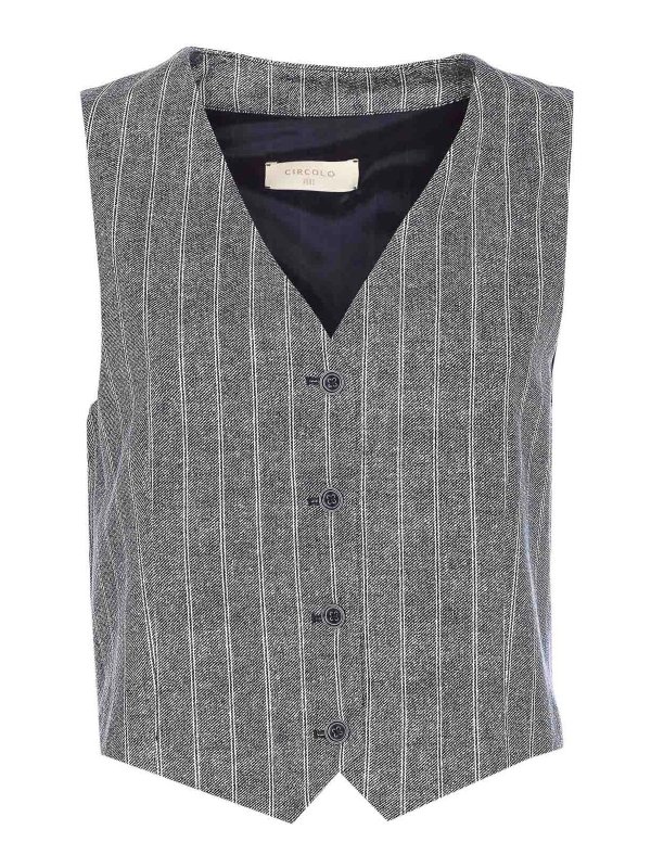 CIRCOLO 1901: vests - Striped Vest