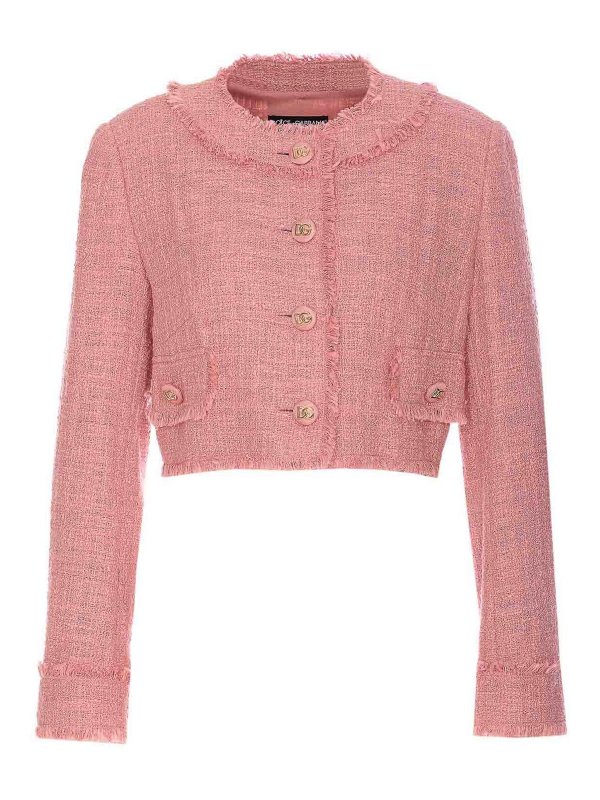 DOLCE & GABBANA: giacche casual - Una giacca tweed a corto rosa