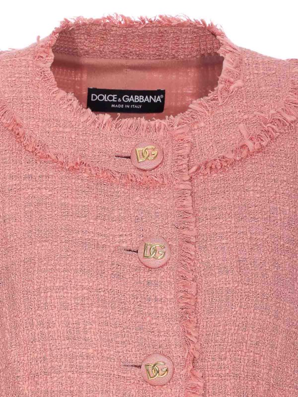 Una giacca tweed a corto rosa shop online: DOLCE & GABBANA