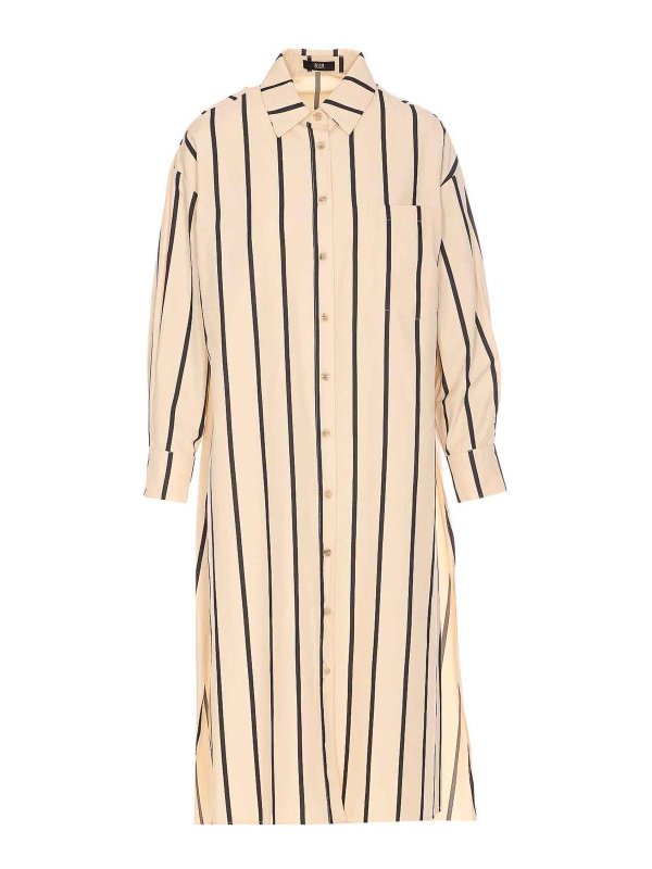 ELEH: Knielange Kleider - Knielanges Kleid - Beige