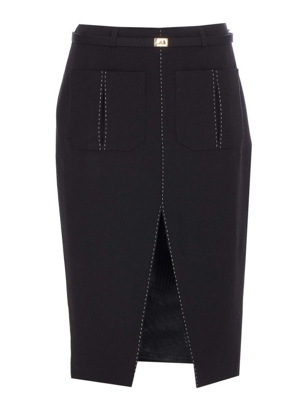 ELISABETTA FRANCHI: Knielange und Midi Röcke - Midirock - Schwarz