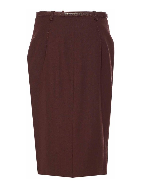 ELISABETTA FRANCHI: Faldas media pierna y semilargas online - Falda Semilarga - Marrón