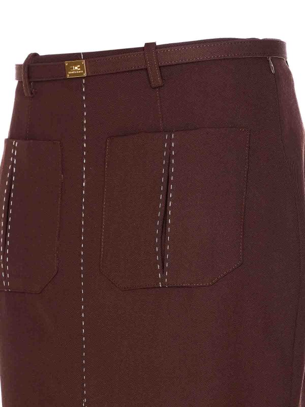 The Best Shops ELISABETTA FRANCHI: Faldas media pierna y semilargas - Falda Semilarga - Marrón