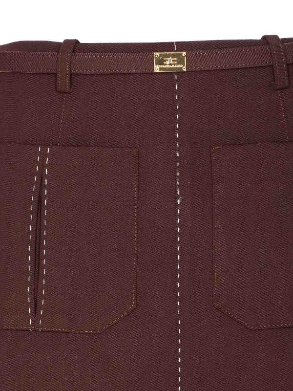 Falda Semilarga - Marrón shop online: ELISABETTA FRANCHI