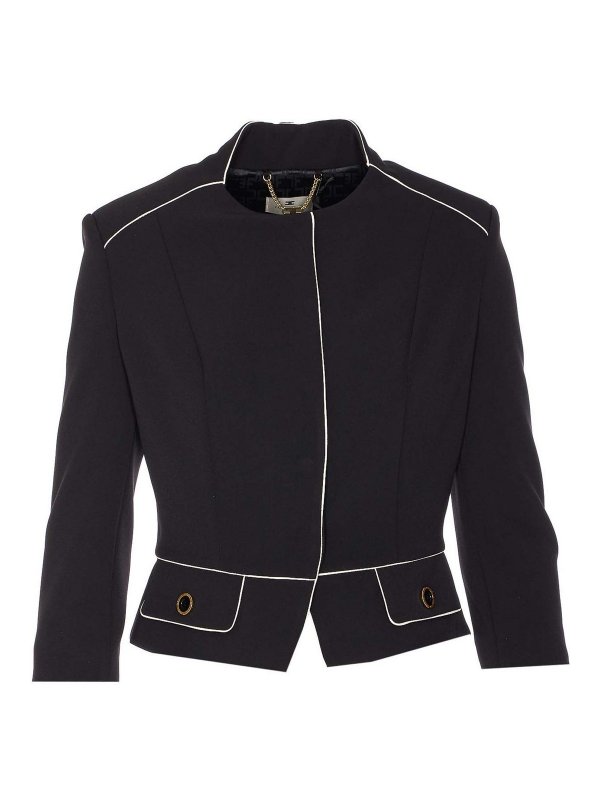 ELISABETTA FRANCHI: カジュアルジャケット - カジュアルジャケット - 黒