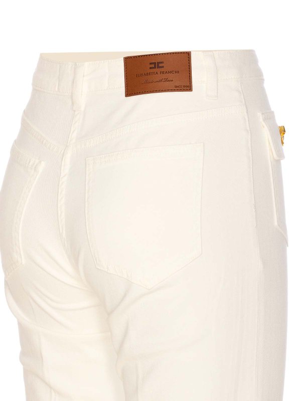 The Best Shops ELISABETTA FRANCHI: Jeans évasés - Jean Bootcut - Blanc