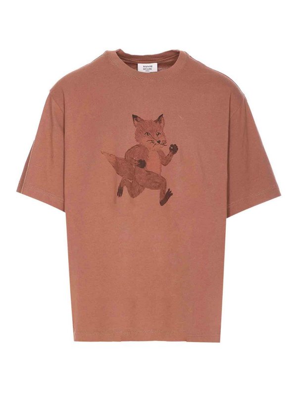 MAISON KITSUNÉ: Camisetas - Camiseta - Marrón
