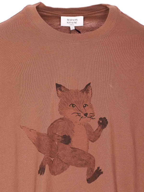 Camiseta - Marrón shop online: MAISON KITSUNÉ