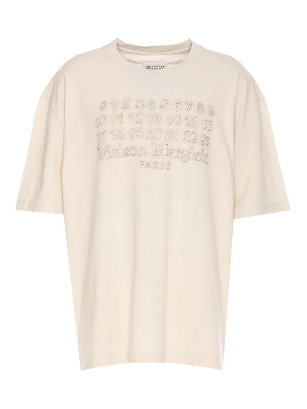 Maison Margiela: T-shirts - T-Shirt - Weiß