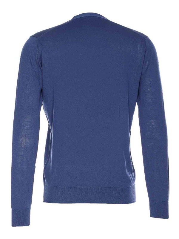 Paolo Pecora: Strickpullover mit Rundhalsausschnitt online - Rundhalspullover - Blau
