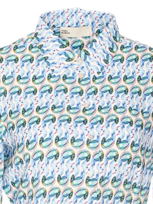 Printed Twill Dress shop online: TORY BURCH