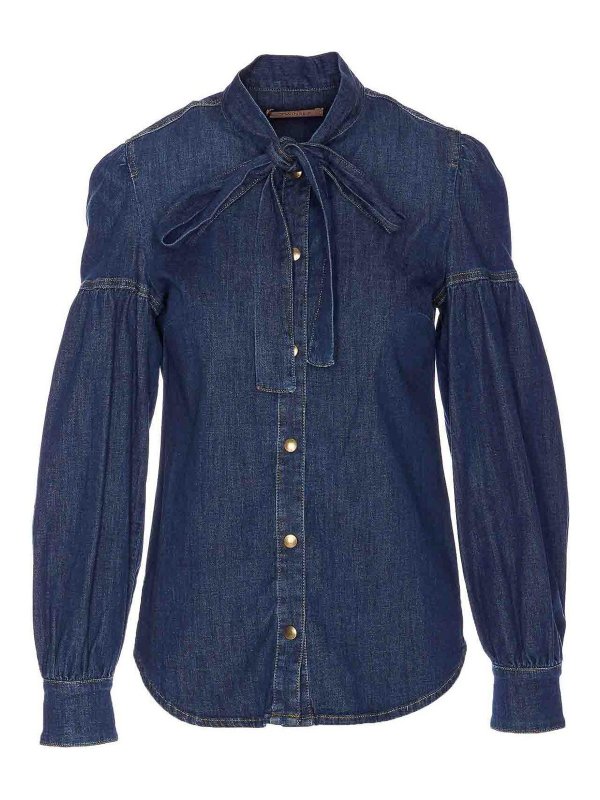 TWINSET: Chemises - Chemise - Bleu