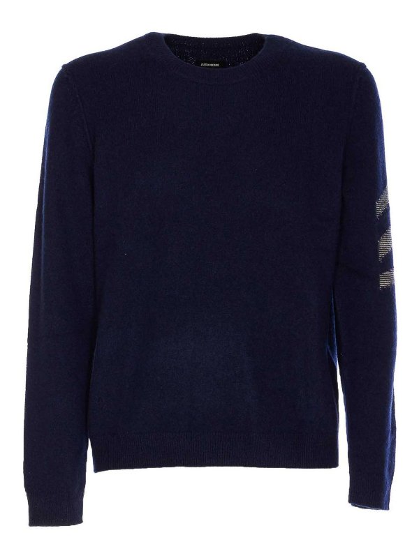 ZADIG&VOLTAIRE: Strickpullover mit Rundhalsausschnitt - Rundhalspullover - Blau