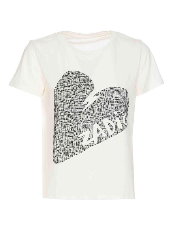 ZADIG&VOLTAIRE: t-shirts - Alys Hc Big Heart T-Shirt