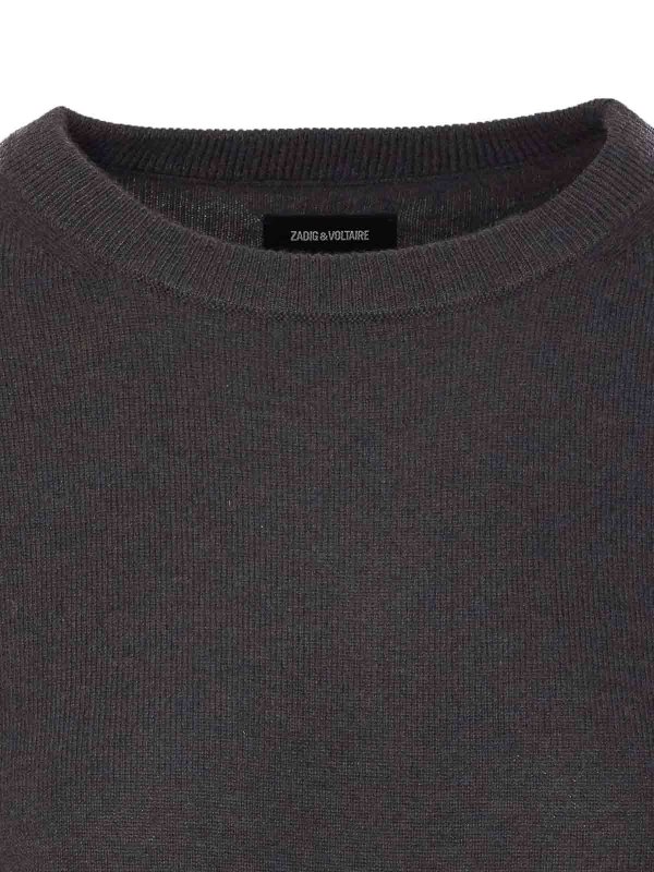 Dark Grey Cici Ws Patch Sweater shop online: ZADIG&VOLTAIRE