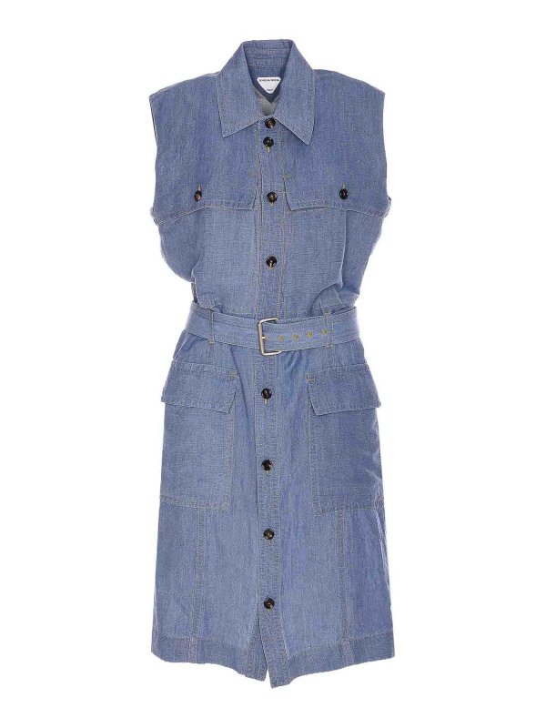 BOTTEGA VENETA: マキシドレス - マキシドレス - ブルー