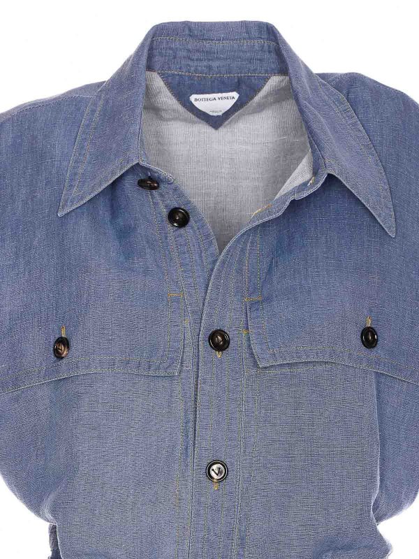 マキシドレス - ブルー shop online: BOTTEGA VENETA