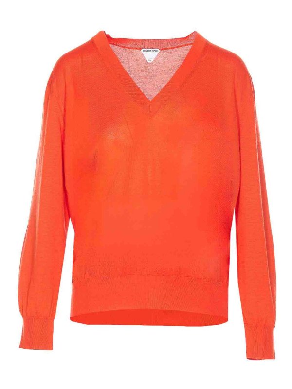 BOTTEGA VENETA: Suéteres con cuello pico - Suéter Cuello Redondo - Naranja