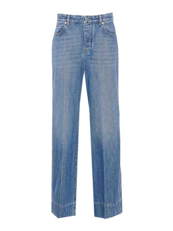 BOTTEGA VENETA: bootcut jeans - Vintage Indigo Turned Up Jeans