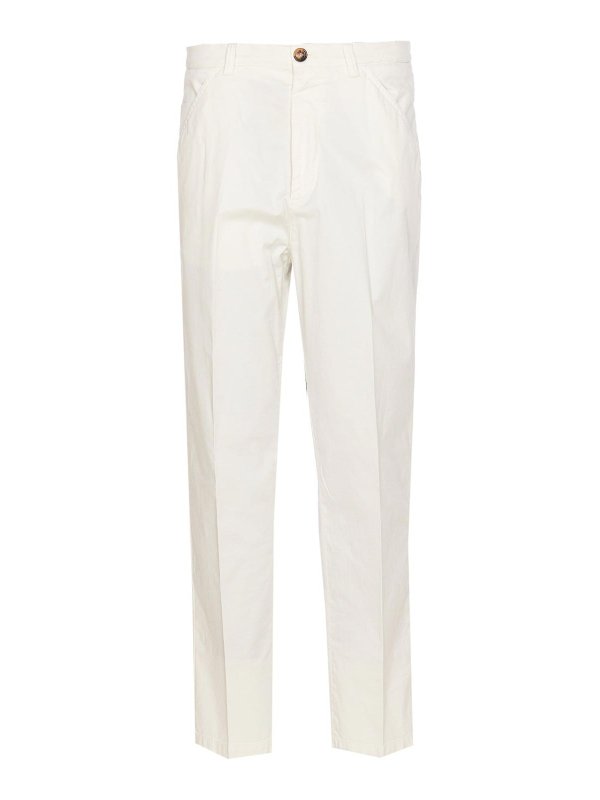 BRUNELLO CUCINELLI: Pantalons casual - Pantalons Décontractés - Blanc