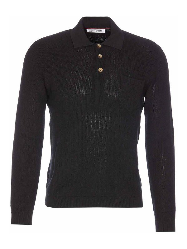BRUNELLO CUCINELLI: Poloshirts - Poloshirt - Schwarz
