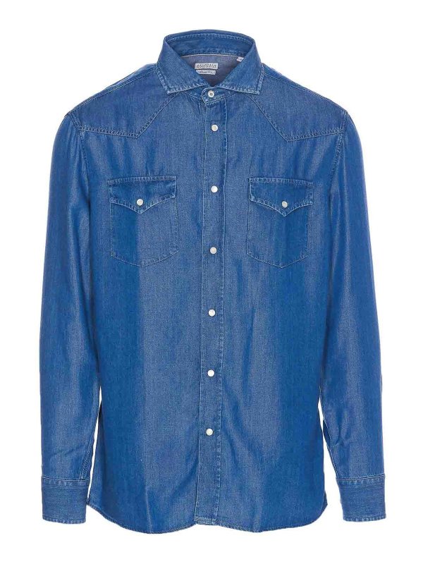 BRUNELLO CUCINELLI: シャツ - シャツ - ブルー
