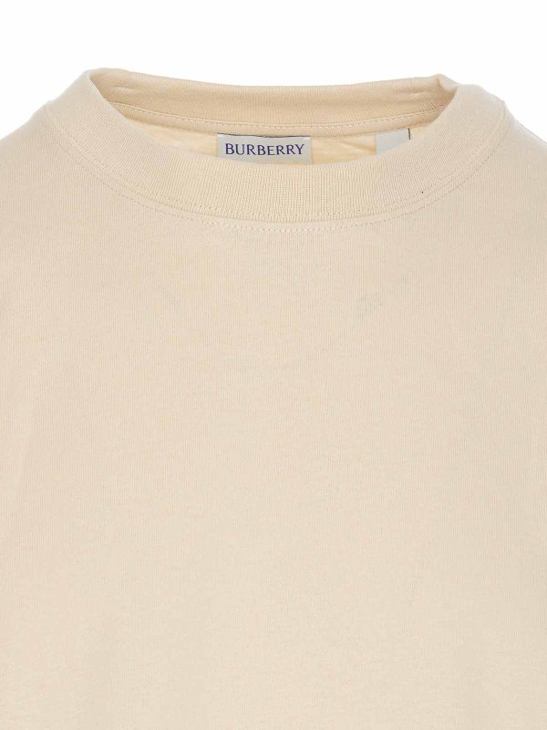 Cotton Tshirt With Check Application shop online: BURBERRY