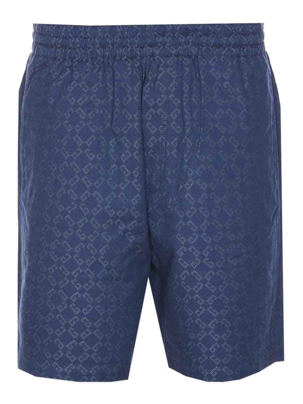 GIVENCHY: Trousers Shorts - Denim Monogram Shorts