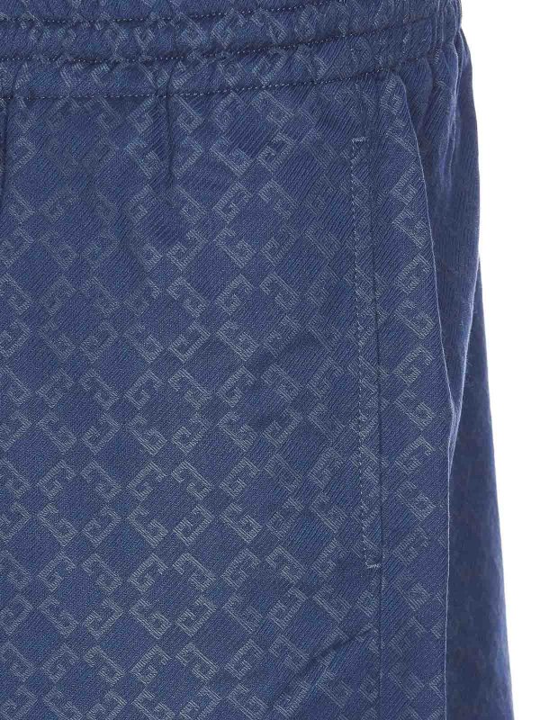 The Best Shops GIVENCHY: Trousers Shorts - Denim Monogram Shorts