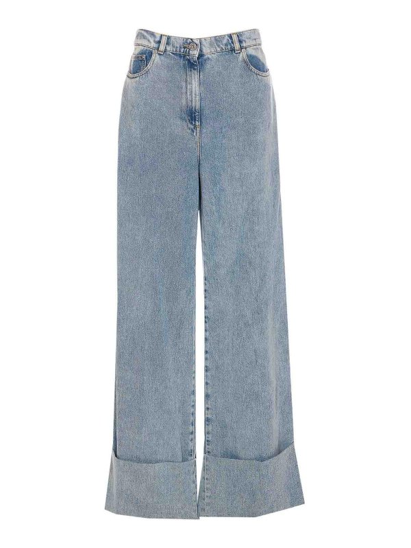 LANVIN: straight leg jeans - Wide Leg Denim Pants