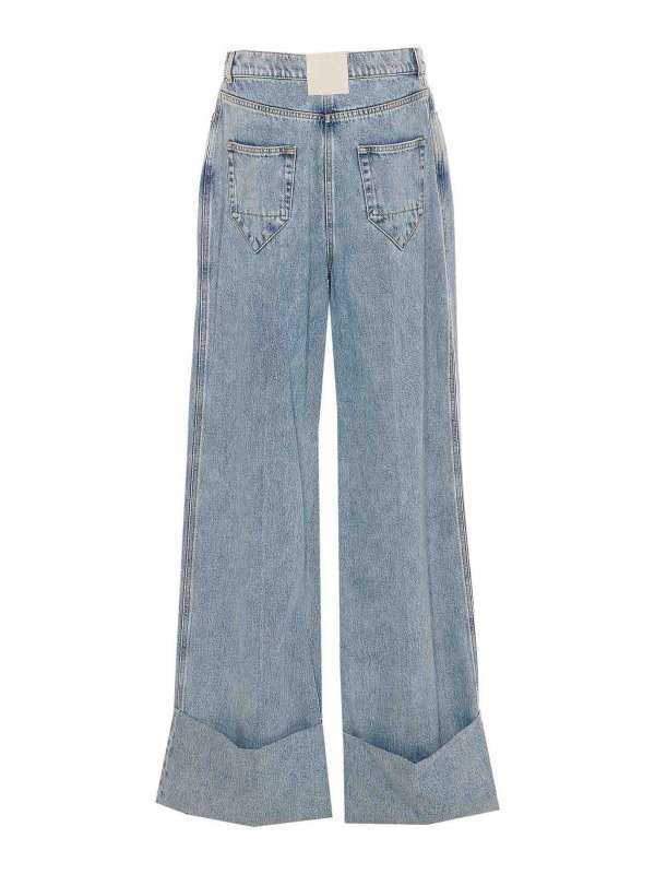 LANVIN: straight leg jeans online - Wide Leg Denim Pants