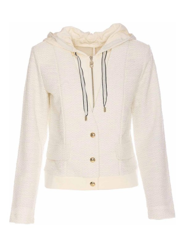 Liu Jo: giacche casual - Giacca bianca con chiusura a zip frontale