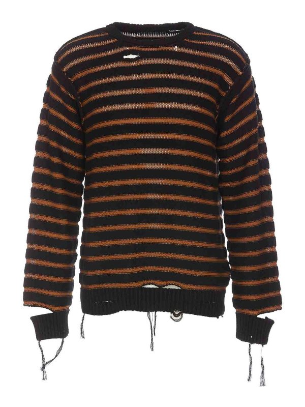 MM6 MAISON MARGIELA: クルーネック - クルーネック - ブラウン