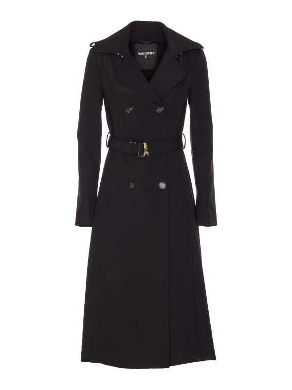 PATRIZIA PEPE: トレンチコート - トレンチコート - 黒