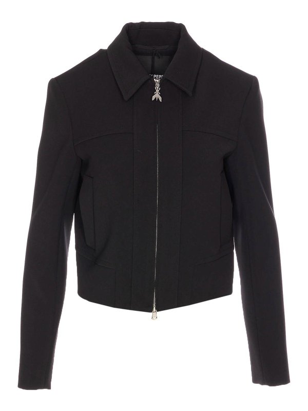 PATRIZIA PEPE: casual jackets - Cropped  Zipped Jacket