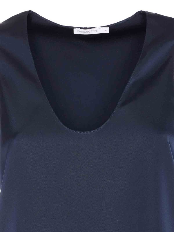 トップ/タンクトップ - ブルー shop online: PATRIZIA PEPE